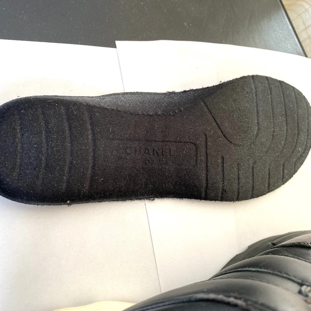 Chanel white black rubber shoes fashion sneakers 36-6 Italy - Picture 6 of 10